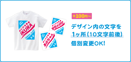 デザイン内の文字を1ヶ所個別変更OK!