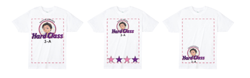 プリント位置などのサンプル画像3つ