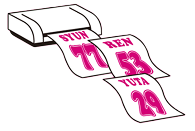 番号がシートに印刷されている様子のイラスト